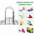 thumbnail image 5 of 79.5"W x 86.6"H Metal Garden Arbor Arch with Double Doors, 2 Side Planter Baskets, Climbing Vine Frame, 5 of 6