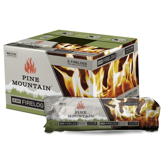 Firelog Pine Mountain, tradicional combustión de 4 horas, paquete de 6