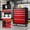 Red and black, variant on Amkui Heavy-Duty 5-Drawer Rolling Tool Chest - Locking Steel Storage Cabinet, Smooth-Glide Drawers, Drawer Liners, Lockable Casters for Garage/Workshop - Red/Black