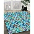 thumbnail image 3 of Ahgly Company Machine Washable Indoor Round Transitional Beetle Green Area Rugs, 7' Round, 3 of 7
