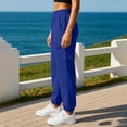 thumbnail image 5 of Iyufng Women Cargo Jogger Sweatpants Elastic High Waist Ribbed Ankle Cuff Loose Casual Pants with Pockets, 5 of 7
