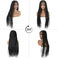 thumbnail image 5 of 34" Long Knotless Cornrow Box Braided Wigs For Black Women Lace Front African Braiding Hair Synthetic Lace Frontal Lightweight Dreadlock Wig (#1B #Black), 5 of 6