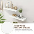 thumbnail image 5 of 24 Inch Floating Shelves Set of 2, Modern White Solid Wood Wall Shelves for Bedroom, Bathroom, Living Room, Kitchen Decoration Storage, 5 of 15