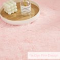 thumbnail image 2 of PERFEMET Blush Shag Area Rugs 5x8 Big Runner Rug Faux Fur Carpet for Home Decorative Girls Room Non-Slip Rug(5'x8', Pink), 2 of 8