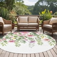 thumbnail image 4 of Pink Green Spring Round Area Rug 5Ft Washable Circle Rugs for Living Room Bedroom, Floral Eucalyptus Leaves Watercolor Plant Non-Slip Carpet Floor Mats Indoor Outdoor Carpet Runner Home Decor, 4 of 8