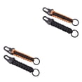 thumbnail image 3 of senveriont Paracord Keychain Outdoor Detachable Survival Emergency Keyring Rope Multifunctional Backpack Lanyard Key Holder Black and Orange 2Set, 3 of 6