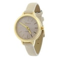 thumbnail image 1 of Women's Geneva Japanese Movement Stainless Steel Back Beige/Gold-Tone Faux Leather Slim Band Watch, 1 of 4