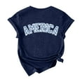 thumbnail image 2 of Fartey Womens American Flag T Shirts 4th of July Crew Neck Shirts Funny Letter Graphic Tees Independence Day Short Sleeve Patriotic Tops 2025 Navy XL, 2 of 4