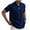 Navy, variant on Mens Quarter Zip Polo Shirts Knit Textured Casual Short Sleeve Shirt Lightweight Golf Tops Green S