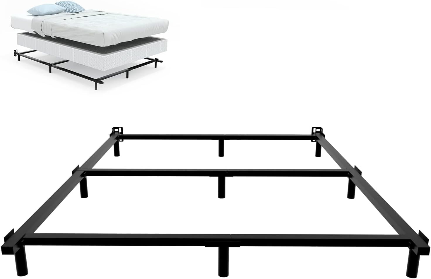 AMOBRO Bed Frame Queen Size Easy Assembly Metal Queen Bed Frame for