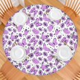 thumbnail image 2 of Purple Butterfly Flower Pattern Round Fitted Tablecloth with Elastic Edge,Dining Table Cover Waterproof,Outdoor Round Tablecloth for Camping,Dining,Indoor and Outdoor, 2 of 7