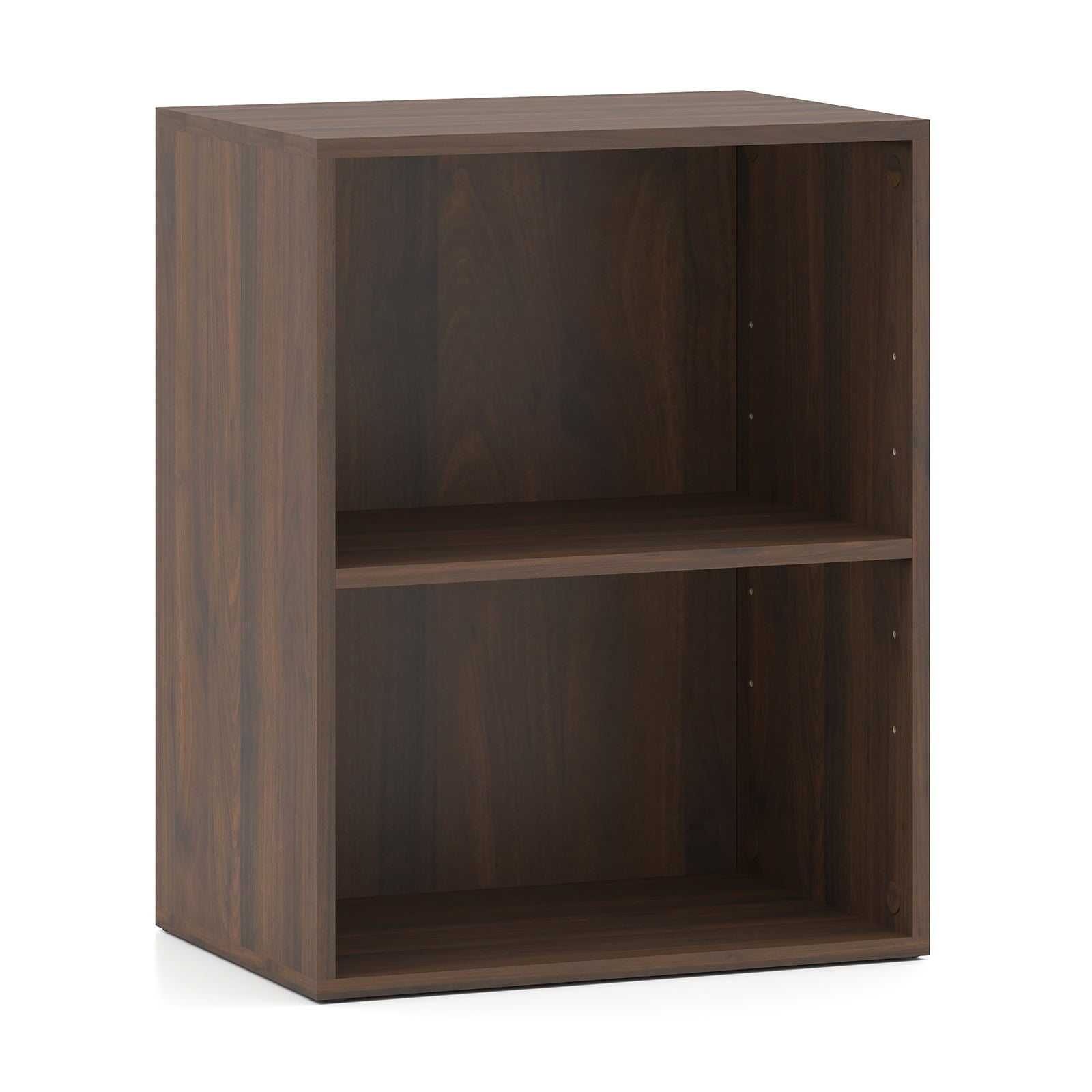 Gymax 2-Cube Bookcase Floor Standing Open Bookshelf w/ 5-Position Adjustable Shelf Modern Display Shelf Cubby Storage Organizer for Living Room