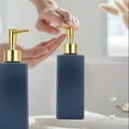 thumbnail image 4 of CuiLiyq Soap Dispenser with Soap Pump Dispenser, Refillable Lotion Dispenser for Bathroom Vanity Countertop, Glass Shampoo Dispenser (Blue), 4 of 6