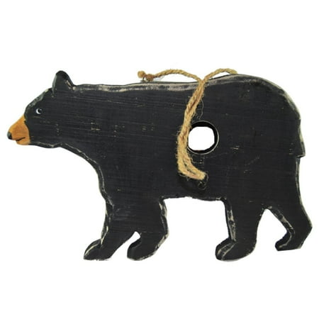 Wooden Patio Steps Ideas Pine Ridge Big Black Bear Real Wood Hanging Birdhouse Home Decor - Wildlife Barefoot Animal Collectibles - Country Wooden Bear Gift Ideas ()