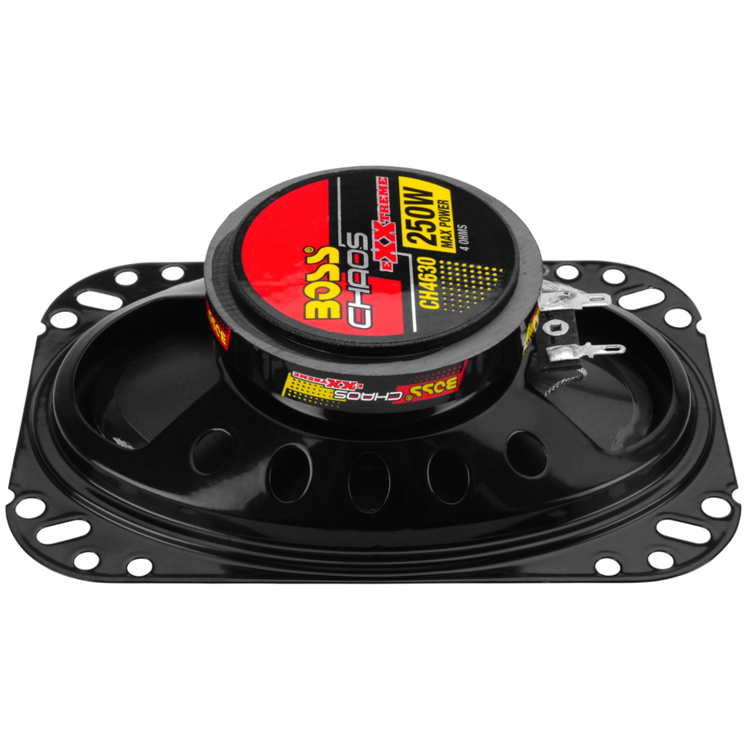 BOSS Audio Systems CH4630 Chaos Series 4 x 6 inch Car Door Speakers - 250 Watts Max (per pair), Coaxial, 3 Way, Full Range, 4 Ohms, Sold in Pairs, Bocinas Para Carro