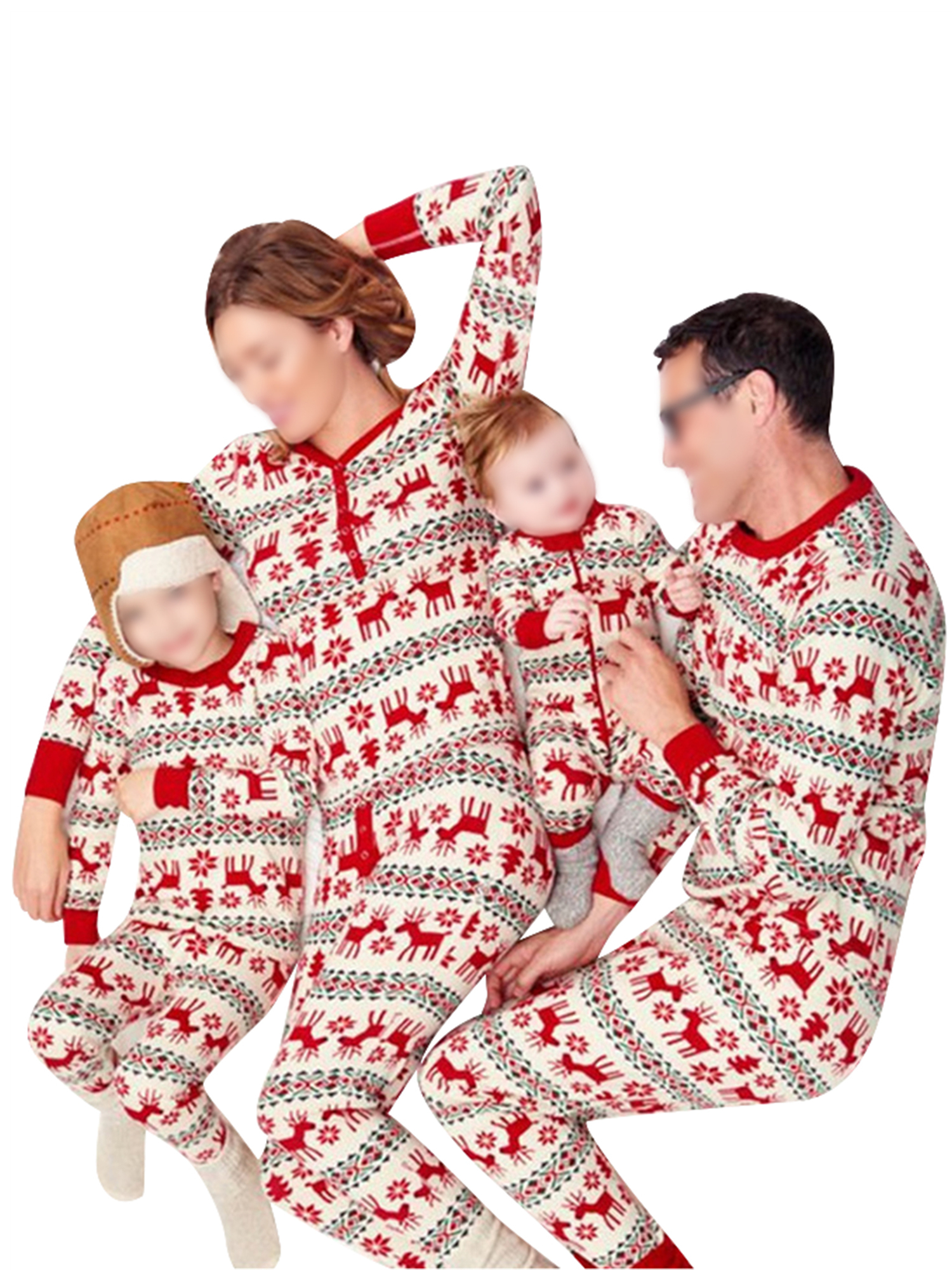 Details about  / Family Christmas  Deer Pajamas Set Long Sleeve Tops+Pants Adults Kids Nightwear