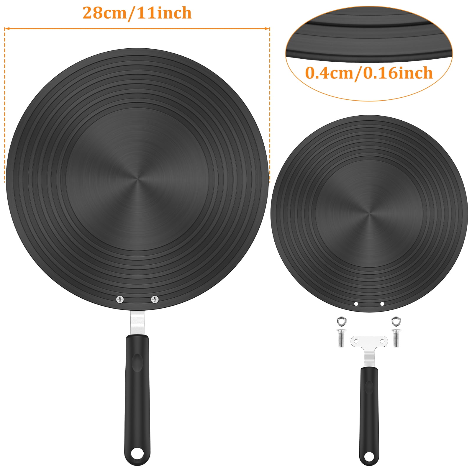 Ikoopy Induction Adapter Plate Double Sided Heat Diffuser Plate with Handle Non Slip Heat Conduction Plate Aluminium Alloy Heat Diffusion Plate Induction Cooktop Converter Plate for Glass Cookware