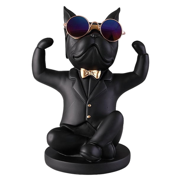 Botellero creativo de mesa, figuras para botellas de vino, miniatura Negro