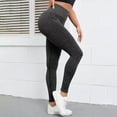 thumbnail image 4 of UngA Women Ribbed Knit Sports Yoga Leggings, Seamless High Waist Tummy Control Skinny Pants Scrunch Butt Lift Workout Leggings for Women Grey,L, 4 of 7
