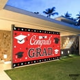 XtraLarge Congrats Grad Banner Red 71x47 Inch Graduation Banner