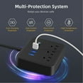 thumbnail image 3 of BOHASHIN Desktop Power Strip with USB, Flat Plug Outlet Extender, Flat Plug and 4 ft Long Extension Cords, Black, 3 of 8
