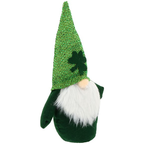 BEADCEST 1Pc St Patricks Day Figurine Green Decorative Ornament for Desktop Decor Goatee No Leg