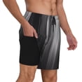 thumbnail image 2 of Balery Monochrome Abstract Lines Bañador para hombre, shorts de playa de secado rápido con entrepierna y forro de compresión-Medium, 2 of 6