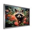 thumbnail image 2 of Designart "Raccoon in Pink Flower Forest Black and Pink" Animals Framed Wall Art Decor - Modern Farmhouse Black Raccoon Bedroom Framed Canvas Wall Art, 2 of 6