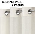 thumbnail image 2 of PrimeBeau Linen Textured Flax Ivory Sheer Curtains Panels with Nickel Grommets, 52" W x 84" L, 2 of 5