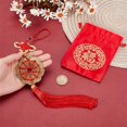 thumbnail image 3 of 1 juego de monedas con nudo chino rojo de la riqueza, moneda de cinco emperadores, para colgar en el dormitorio o el coche, adornos de buena fortuna, amuleto de la suerte y bolsa de bendición roja., 3 of 5