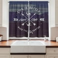 thumbnail image 2 of Ambesonne Hunting Kitchen Curtains, Grunge Emblem, 55"x39", Brown Blue White, 2 of 3