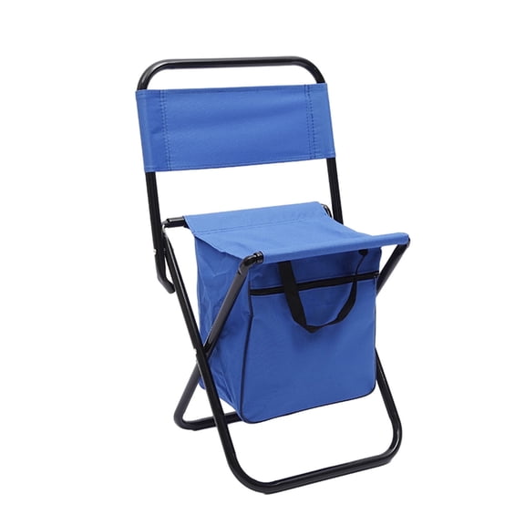 Camping Stool with Bag – Foldable Portable Stool, 17.7 in Height, Blue Storage Tote for Fishing, Hiking & Outdoor Use, 1 Pack