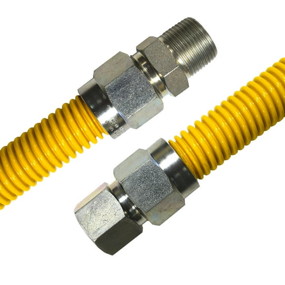 Jones Stephens G76002 12" Stainless Steel Gas Connector - Yellow