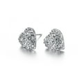 thumbnail image 3 of Yoursfs Silver Cluster Halo Heart Earrings White Heart Stud Earrings For Women, 3 of 5