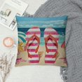 thumbnail image 2 of Qinduosi Outdoor Waterproof Pillow Covers for Patio Furniture Summer Beach Decorative Throw Pillow Cover Life Is Better in Pillowcases Set of Cushion Case for Sofa Couch Chair Home Decor White, 2 of 5
