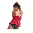 thumbnail image 2 of Free People Womens Adella Strappy Lace Camisole Peplum Tank Top Red XS, $68 NWT, 2 of 5