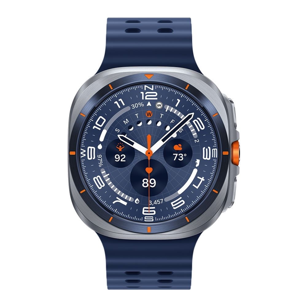 Restored Samsung Galaxy Watch Ultra 47mm Cellular Titanium Smart Watch, Titanium Blue, Blue Sport Band (Refurbished)