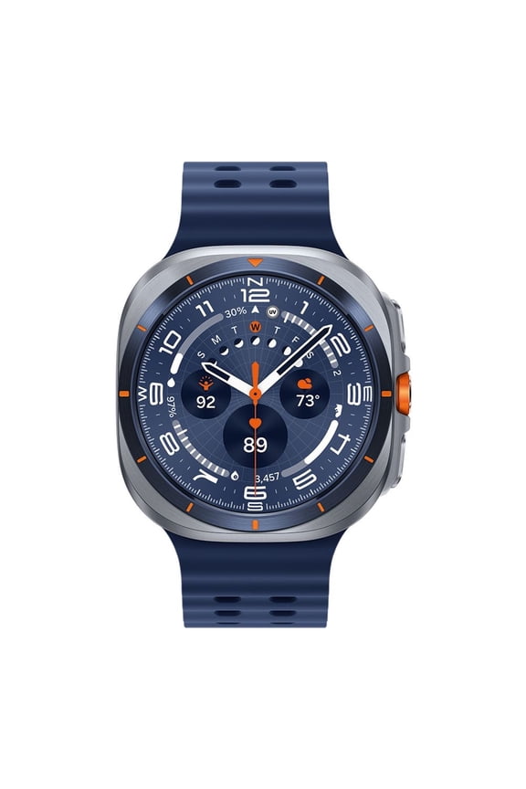 Restored Samsung Galaxy Watch Ultra 47mm Cellular Titanium Smart Watch, Titanium Blue, Blue Sport Band (Refurbished)