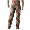 thumbnail image 3 of WTOBBY Men's Plaid Print Pajama Pants, Casual Sleepwear Drawstring Elastic Waist Comfortable Straight Leg Loose Fit Trousers for Yoga and Home Wear,Red XL, 3 of 4