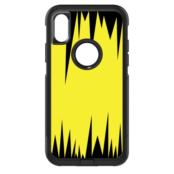 DistinctInk Custom SKIN / DECAL compatible with OtterBox Commuter for iPhone XS MAX (6.5" Screen) - Yellow Black Spikes