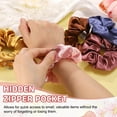 thumbnail image 4 of Uxcell 5pcs Scrunchies with Pocket Zipper (2 Inch) - Silk Satin Scrunchie Hair Ties & Elastic Hair Bands, for Girls Women Ponytail Accessories Holder Coins Keys, White, 4 of 6