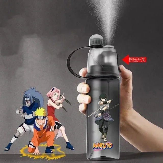 Nuevos patrones de Naruto Anime Uchiha Itachi Verano 600Ml Spray Sports Water Cup Portable Plastic High Temperature Resistance Cup