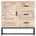 thumbnail image 4 of vidaXL Sideboard White 28.7"x11.8"x29.5" Solid Acacia Wood, 4 of 10
