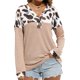 thumbnail image 3 of Leopard Long Sleeve Pullover, Leopard Waffle Knit Skin Friendly Button Front  For Women For Office ANGGREK Caqui XXL, 3 of 7