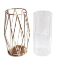 thumbnail image 2 of Vase en Verre avec Support Géométrique en Métal, Vase en Verre Transparent Cristal, 2 of 2
