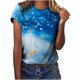 thumbnail image 1 of Jersey de cuello redondo de verano para mujer, camisa informal estampada, blusa superior de fondo Pompotops  hfajkhk138777, 1 of 9