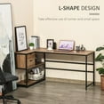 thumbnail image 5 of Sturdy L-Shaped Desk with Storage & Industrial Style|Black/Brown, 5 of 8