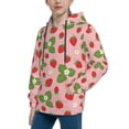 thumbnail image 2 of Sikiie Strawberries Youth Hoodie Sweatshirt Pullover Hooded Classic Casual Essentials Hoodiefor Boys Girls Kids -Large, 2 of 6