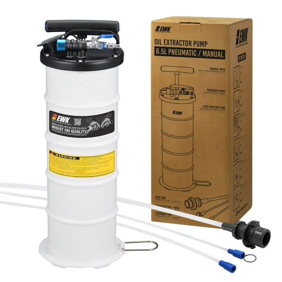 EWK Patented 6.5L Pneumatic/Manual Oil Extractor Pump for Automobile Fluids Vacuum Evacuation