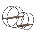 thumbnail image 3 of Isabella Black Round Wood-Metal Modern Wall Shelf, 3 of 5